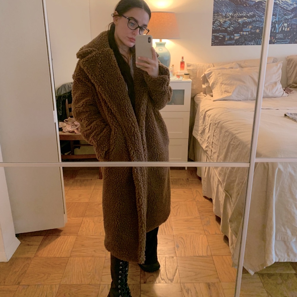 Faux Shearling oversized coat - Mango